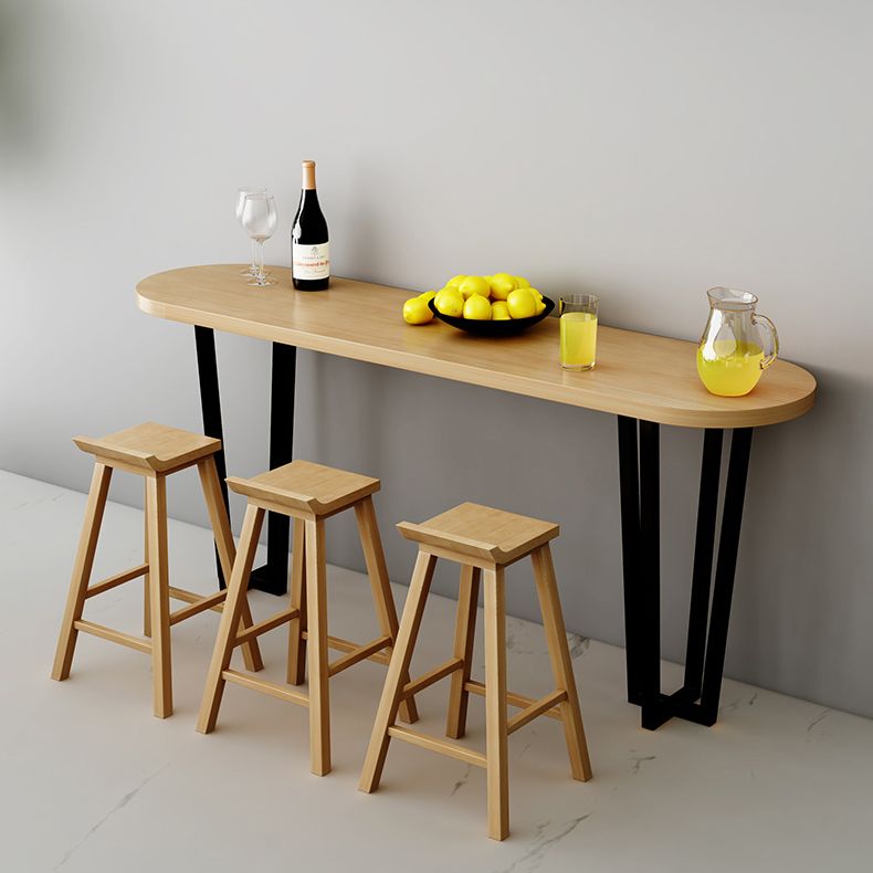 Coffee Shop Glam Bar Height Table Double Pedestal Solid Wood Hall/Pub Table Clearhalo 'Bar Furniture' 'Bar Tables' 'bar_tables' 'furn' 'furn_bar_tables' 'Furniture' 'Kitchen & Dining Furniture' 1200x1200_ba9c8c77-64d8-44d9-9799-30af5dd638e1