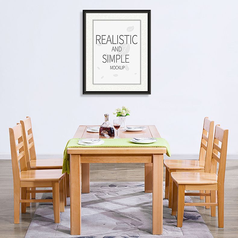 Modern Style Rectangle Dining Table Brown Solid Wood Dining Table with 4 Legs for Home Clearhalo ' dining_table' 'Dining Tables & Seating' 'Dining Tables' 'furn' 'furn_dining_table' 'Furniture' 'furniture_dining_table' 'Kitchen & Dining Furniture' 'kitchen&dining_furn' 'kitchen' 'kitchen_dining_table' 1200x1200_ba9d5fd3-991c-4dc3-94f3-0fecbcb59128