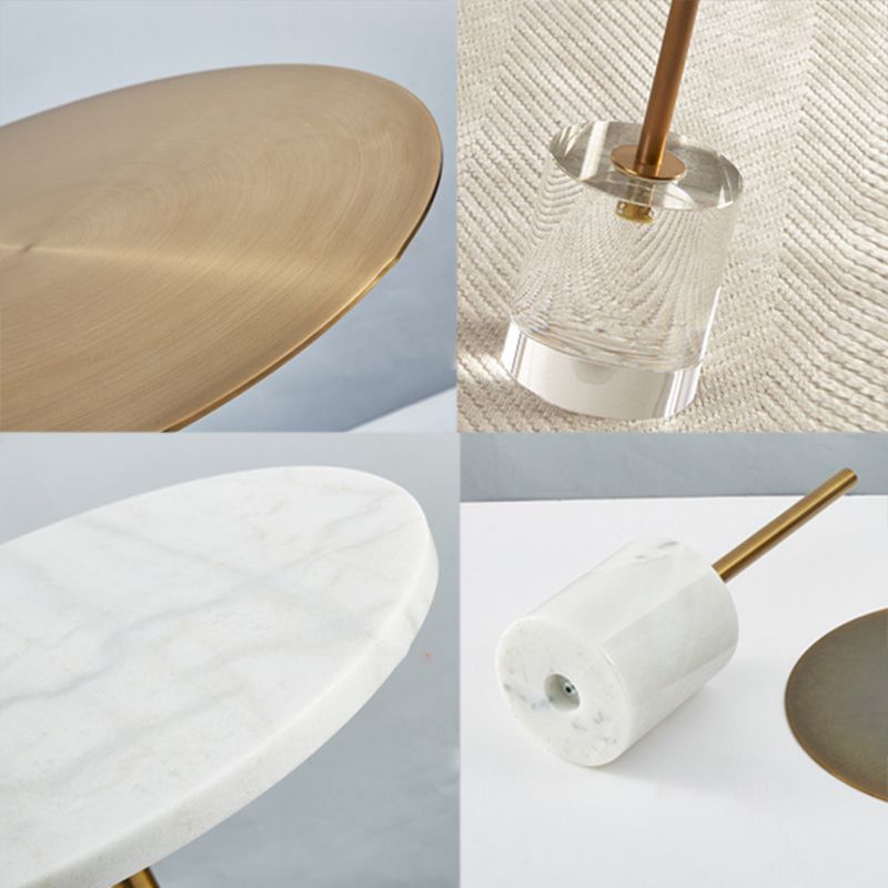 Tabella di accento laterale di divano a forma rotonda Tabella di estremità del piedistallo, 15,7 "W x 15,7" D x 22,4 "H