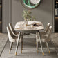 Moderne ronde eettafel van gesinterde stenen tafel met houten poten voor thuisgebruik
