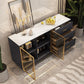 Glam Style Dining Buffet Stone Sideboard with Cabinets and Drawers Clearhalo 'buffet_sideboard' 'Buffets & Sideboards' 'furn' 'furn_buffet_sideboard' 'Furniture' 'Kitchen & Dining Furniture' 1200x1200_ba9e790d-8dd0-4fc9-a481-1f875909ce51