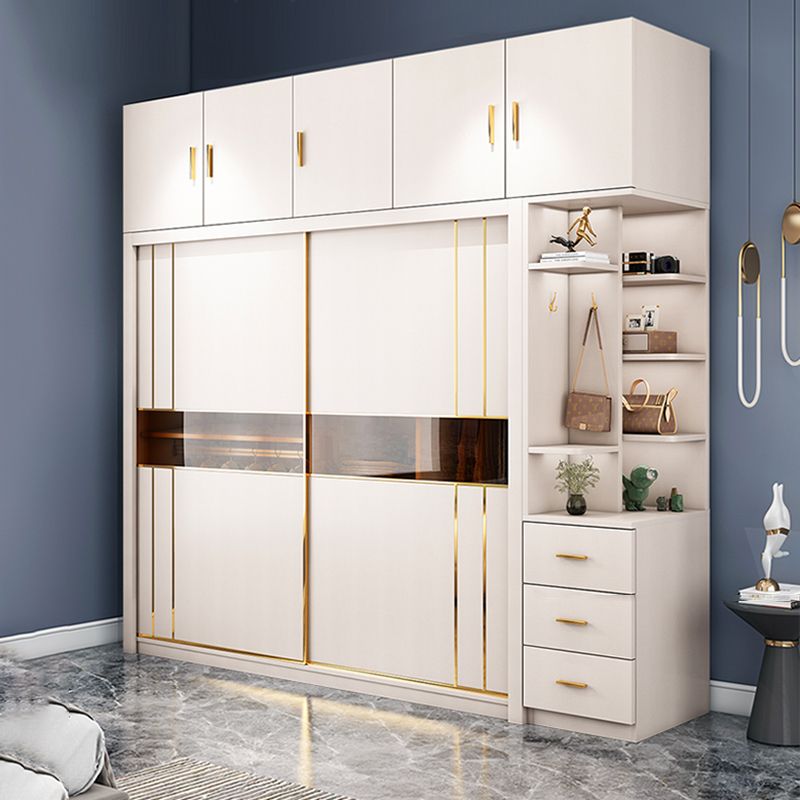 Modern Style Wardrobe Cabinet Glass Wardrobe Closet for Home