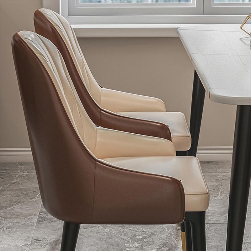 Modern Sintered Stone Rectangle Shape Dining Set White & Black Standard Dining Set for Kitchen Clearhalo 'Dining Room Sets' 'Dining Tables & Seating' 'dining_room_set' 'Furniture' 'furniture_dining_room_set' 'Kitchen & Dining Furniture' 'kitchen&dining_furn' 'kitchen' 1200x1200_baa02e16-5d28-486b-b102-e698c3100dea