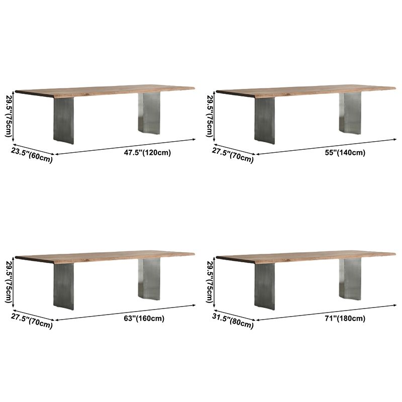 Solid Wood Brown Tone Dining Table Glam Style Double Pedestal Table for Dining Room Clearhalo ' dining_table' 'Dining Tables & Seating' 'Dining Tables' 'furn' 'furn_dining_table' 'Furniture' 'furniture_dining_table' 'Kitchen & Dining Furniture' 'kitchen&dining_furn' 'kitchen' 'kitchen_dining_table' 1200x1200_baa05b89-1b6b-428d-a21f-1ab4f580c384