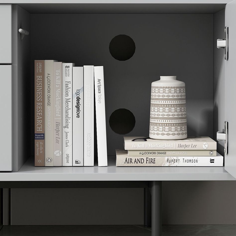 Gabinete de TV de rectángulo de madera de almacenamiento de almacenamiento industrial con piernas extraviadas