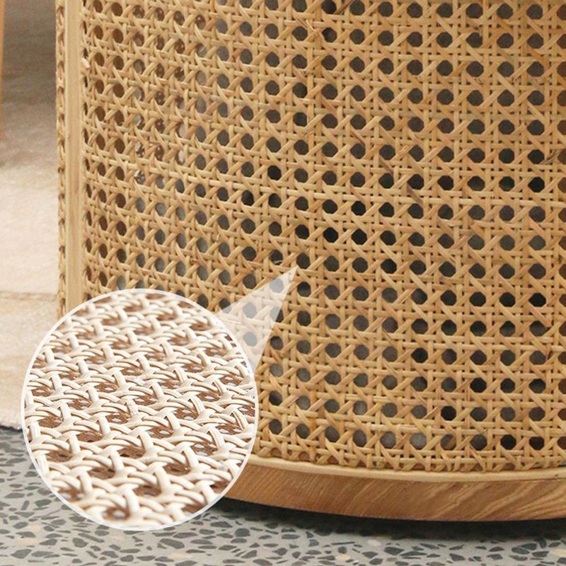 18.11" Tall Wood Round Top Side Table Drum Base End Table with Storage