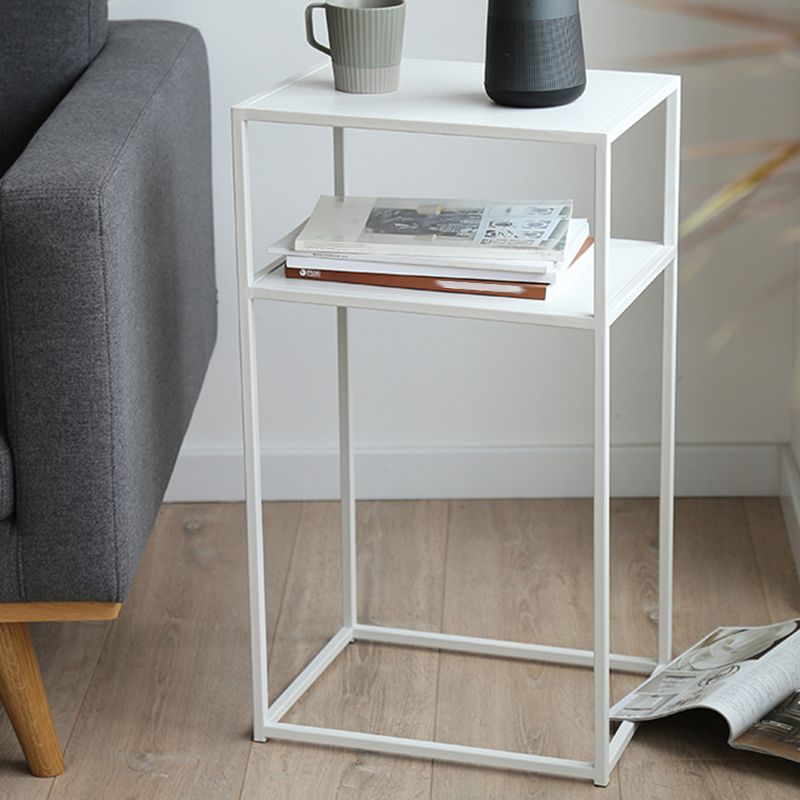 Frame Iron Rectangular End Table Mid-Century Shelf Included Side Table -15.7" W