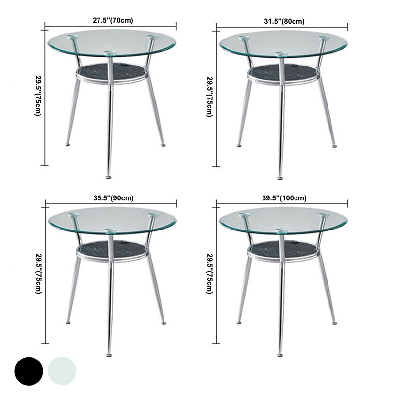 Round Transparent Dining Table Glass Table Modern with 3 Legs Pedestal Clearhalo ' dining_table' 'Dining Tables & Seating' 'Dining Tables' 'furn' 'furn_dining_table' 'Furniture' 'furniture_dining_table' 'Kitchen & Dining Furniture' 'kitchen&dining_furn' 'kitchen' 'kitchen_dining_table' 1200x1200_baa53bfe-fae5-444c-ab31-357ea51a5a32