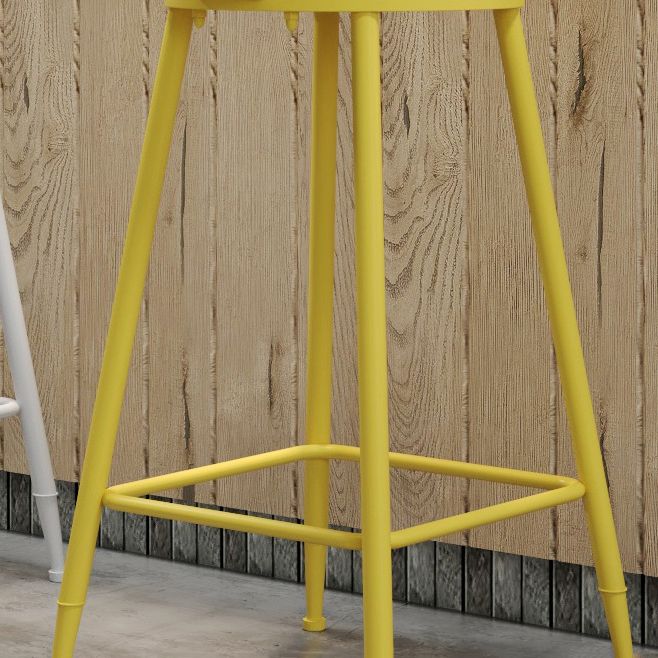 Contemporary PU Leather Bar-stool Round Seat Counter Bar Stool with Metal Legs Clearhalo 'Bar Furniture' 'Bar Stools' 'bar_stools' 'furn' 'furn_bar_stools' 'Furniture' 'Kitchen & Dining Furniture' 1200x1200_baa58eb7-ce4d-4f21-8900-062c8a3d0b30