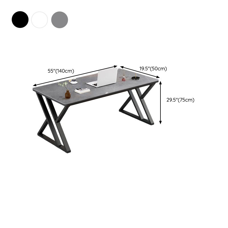 Contemporary Office Desk Black Computer Desk with Metal Legs Clearhalo 'furn' 'furn_office_desk' 'Furniture' 'Office Desks' 'Office Furniture' 'office_desk' 1200x1200_baa5a73d-4866-483b-b346-2609253db624