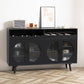 Moderno legno 39 "h sideboard buffet sala da pranzo buffet server con porte di vetro