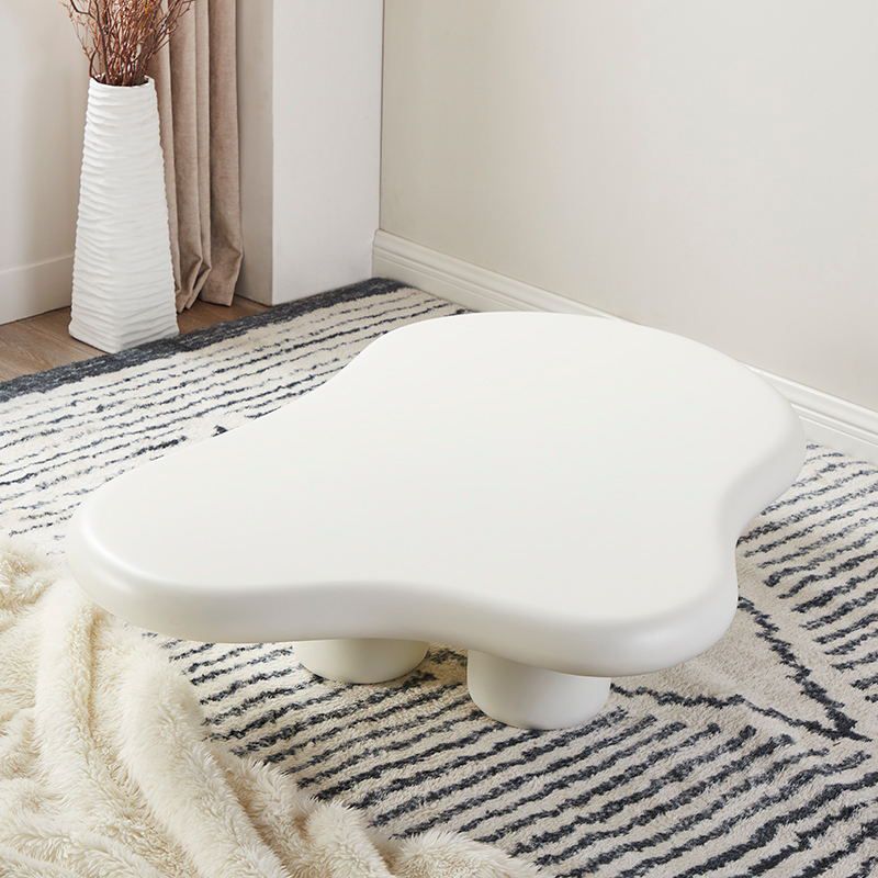 White/black Four Legs Coffee Table Plastic Cocktail Table for Living Room