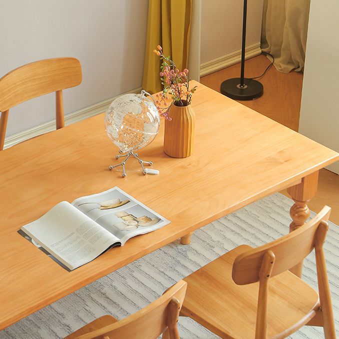 Rectangle Wood Top Dining table Modern Natural Finish Legs Dining Room Table Clearhalo 'Dining Tables & Seating' 'Dining Tables' 'dining_table' 'furn' 'furn_dining_table' 'Furniture' 'Kitchen & Dining Furniture' 1200x1200_baaa7d8a-b1fe-4620-be44-0d161fcda3c5