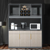 Modern Sideboard Buffet with Glass Doors Engineered Wood Buffet Server Clearhalo 'buffet_sideboard' 'Buffets & Sideboards' 'furn' 'furn_buffet_sideboard' 'Furniture' 'Kitchen & Dining Furniture' 1200x1200_baac4091-3bd6-4237-b50f-858095b0e43c