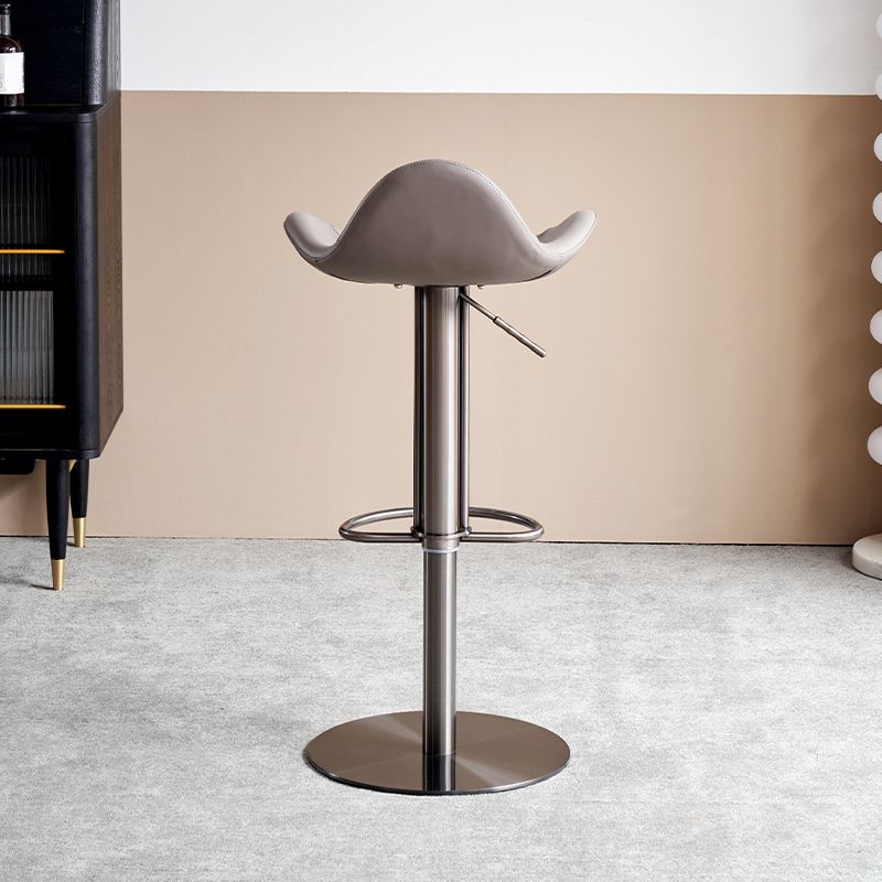 Industrial Adjustable Bar Stool Leather Backrest Counter Stool for Bristol Clearhalo 'Bar Furniture' 'Bar Stools' 'bar_stools' 'furn' 'furn_bar_stools' 'Furniture' 'Kitchen & Dining Furniture' 1200x1200_baad8e66-28a7-4726-abf9-dbedbc15fa61