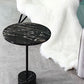 15.74" Wide Round Side Accent Table Marble Top Pedestal End Table