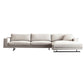 Square Arm Linen Sofa with Chaise Contemporary 4-Steater Loose Back Sofa in White Clearhalo 'furn' 'furn_sectionals' 'Furniture' 'Living Room Furniture' 'Sectionals' 1200x1200_bab2a0f7-b468-44fb-a478-65f03f66233b