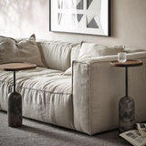 Moderner Akzent -Seitentisch -Sofa runder Sockel Marmor Wohnzimmer Ecktisch