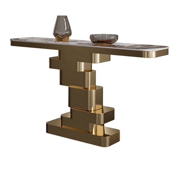Tavolo della console rettangolare in pietra glam 33.46 "tavolo di estremità alto per sala