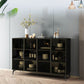 Stile sideboard in vetro moderno in stile sala da pranzo 36,6 "h buffet server in nero