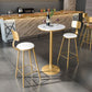 Glam Round Stone Bar Table Set 1/2/3/4 Pièces Table de comptoir avec tabourets hauts