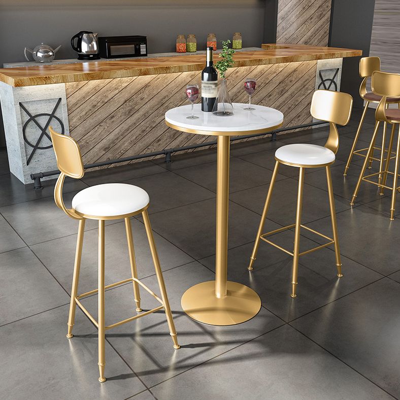 Glam Round Stone Bar Table Set 1/2/3/4 Pièces Table de comptoir avec tabourets hauts