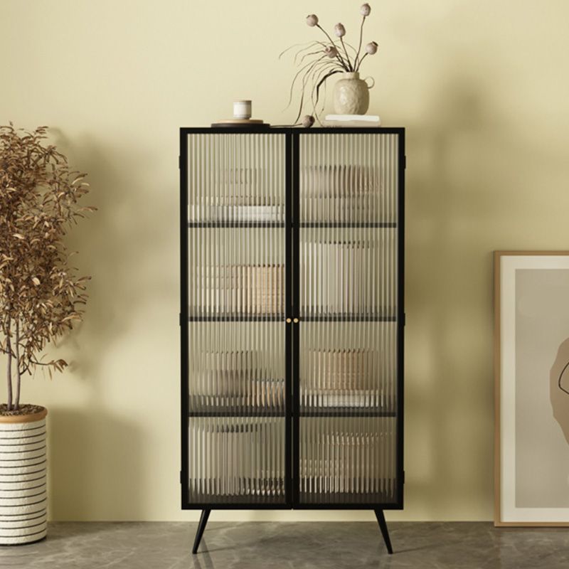 53"H Rectangular Metal Side Board Modern Minimalist Home Sideboard with Door Clearhalo 'buffet_sideboard' 'Buffets & Sideboards' 'furn' 'furn_buffet_sideboard' 'Furniture' 'Kitchen & Dining Furniture' 1200x1200_bab4a00d-2d9e-4e0d-9e7c-565d127e004d