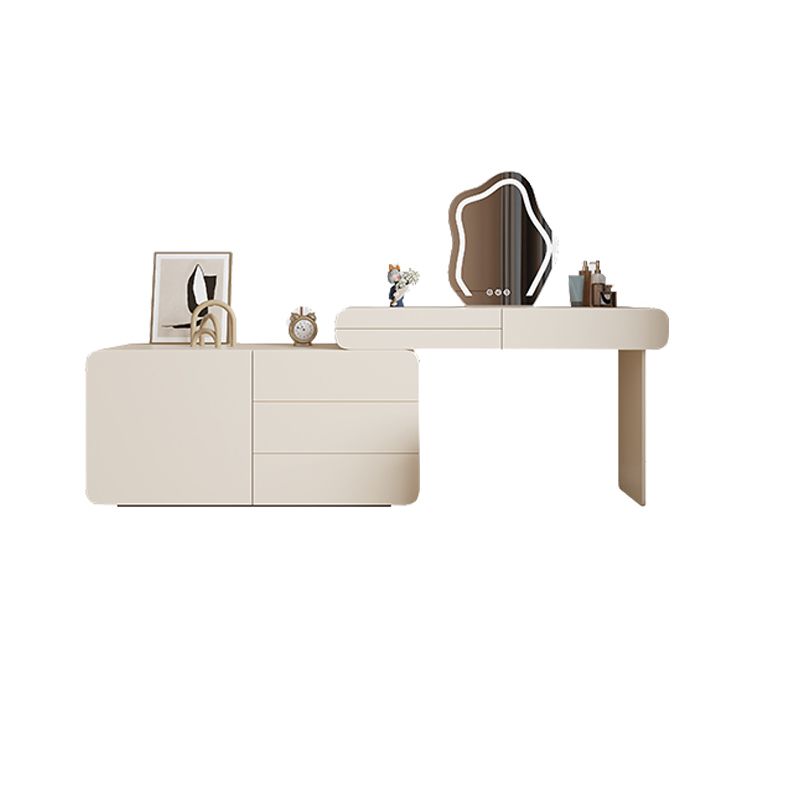 15,75 "MAQUE-UP Vanité de maquillage blanc Table de bureau de vanité avec 6 tiroirs