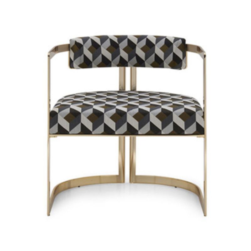 Silla de brazo tapizado silla de comedor de estilo moderno con patas de metal