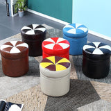 Water Resistant Round Standard Modern Color Lump Leather Ottoman
