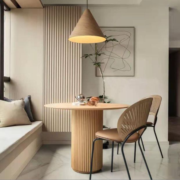 Round Casual Style Dining Table Wood Color Fixed Table with Solid Wood Clearhalo ' dining_table' 'Dining Tables & Seating' 'Dining Tables' 'furn' 'furn_dining_table' 'Furniture' 'furniture_dining_table' 'Kitchen & Dining Furniture' 'kitchen&dining_furn' 'kitchen' 'kitchen_dining_table' 1200x1200_bab8e93c-2ca9-461b-8608-24f0f5300d87