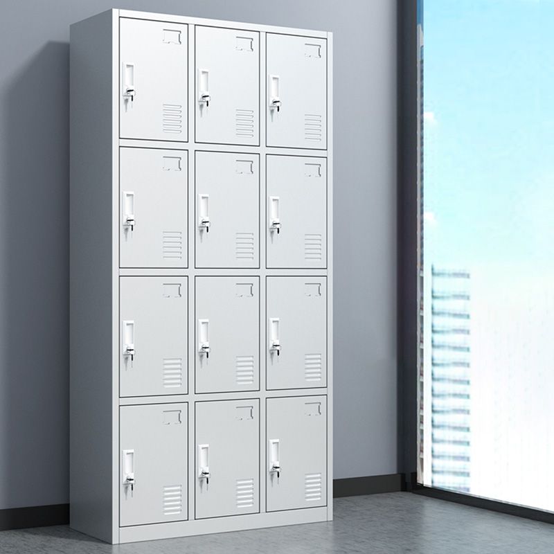 Armoire de rangement de porte à charnière en métal armoire grise contemporaine pour salle de bain