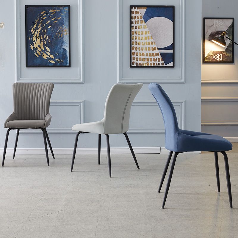 Modern Leather Living Room Side Chair Parsons Matte Finish Dining Chair Clearhalo ' kitchen&dining_furn' 'Dining Chairs' 'Dining Tables & Seating' 'dining_chair' 'furn' 'furn_dining_chair' 'Furniture' 'furniture_dining_chair' 'Kitchen & Dining Furniture' 'kitchen' 1200x1200_bab9cc54-893b-40ae-85ae-449d10412447
