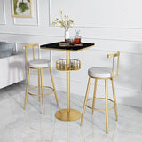 Glam Faux Marble Bistro Table Indoor Iron Single Pedestal Bar Dining Table Fixed Table Clearhalo 'Bar Furniture' 'Bar Tables' 'bar_tables' 'Furniture' 'furniture_bar_tables' 'Kitchen & Dining Furniture' 'kitchen&dining_furn' 'kitchen' 1200x1200_baba64fa-b7a0-4175-9b97-1072bfcebfcf