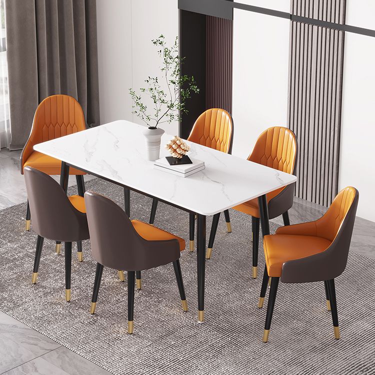 Industrial Home Sintered Stone Dining Table 4 Legs Base Rectangle Table Clearhalo ' dining_table' 'Dining Tables & Seating' 'Dining Tables' 'furn' 'furn_dining_table' 'Furniture' 'furniture_dining_table' 'Kitchen & Dining Furniture' 'kitchen&dining_furn' 'kitchen' 'kitchen_dining_table' 1200x1200_babaa16f-d1db-4ec2-9a93-b3b2d7e15ab9