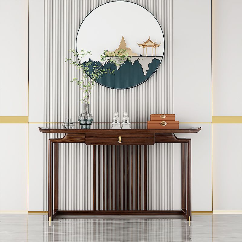 Tavolo da console contemporanea a forma di rettangolo tavolo da divano console in legno marrone