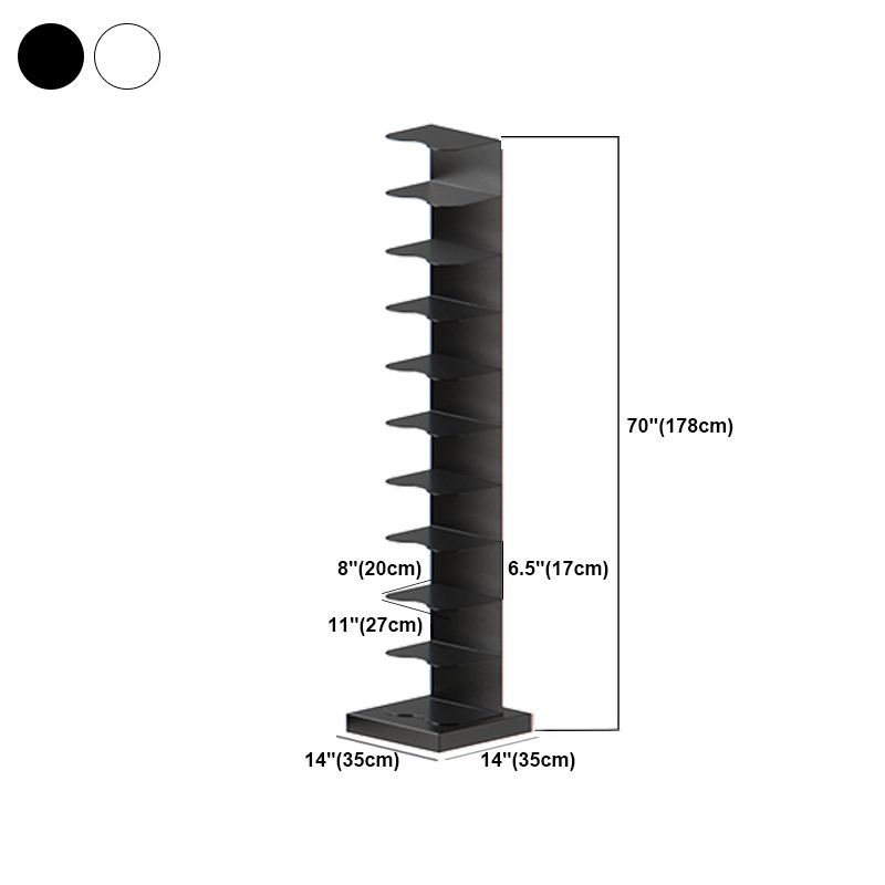 White and Black Corner Bookshelf Closed Back Contemporary Iron Bookshelf Clearhalo 'Bookcases' 'Furniture' 'furniture_bookcases' 'kitchen' 'kitchen_bookcases' 'Living Room Furniture' 'Office Furniture' 1200x1200_babc5ba1-6617-4145-8809-67168ceb4ce6