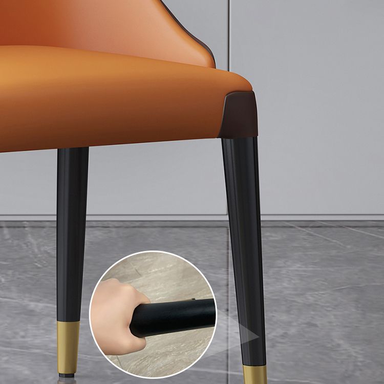 Contemporary Design Armless Solid Back Dining Side Chairs Leather Dining Chairs Clearhalo ' kitchen&dining_furn' 'Dining Chairs' 'Dining Tables & Seating' 'dining_chair' 'furn' 'furn_dining_chair' 'Furniture' 'furniture_dining_chair' 'Kitchen & Dining Furniture' 'kitchen' 1200x1200_babcdde6-f435-4fcb-9c09-bde717c9a56b