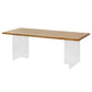 Rectangle Acrylic Base Dining Table Modern Pine Wood Table for Dining Room