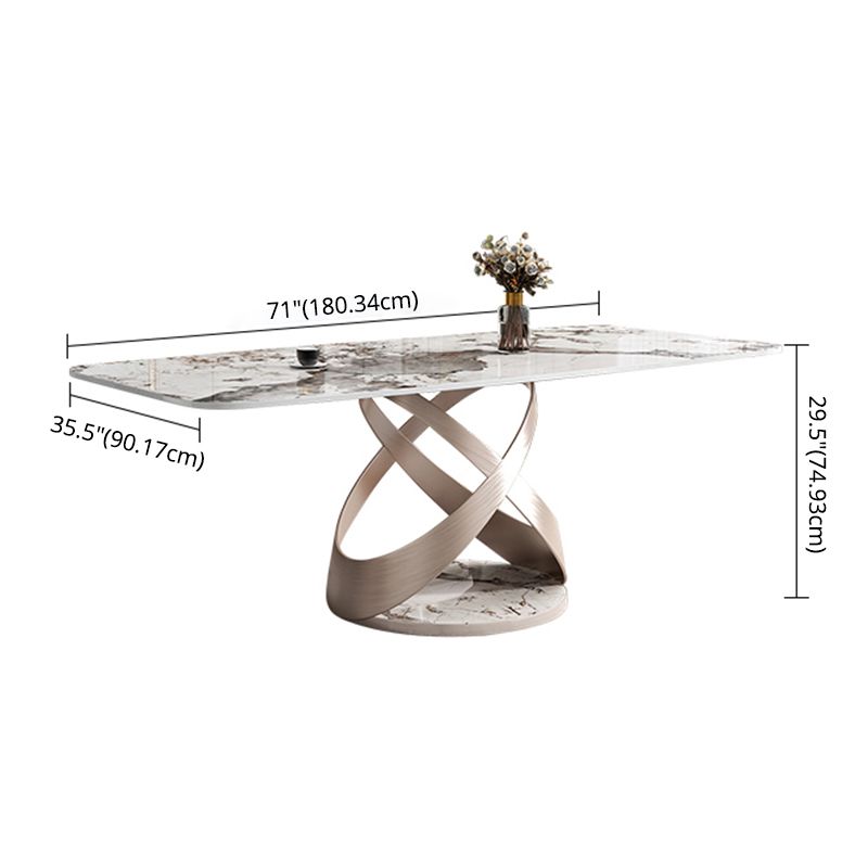 Minimalist Gray White Standard Dining Set Sintered Stone Rectangle Dining Set with Pedestal Base Clearhalo 'Dining Room Sets' 'Dining Tables & Seating' 'dining_room_set' 'furn' 'furn_dining_room_set' 'Furniture' 'furniture_dining_room_set' 'Kitchen & Dining Furniture' 'kitchen&dining_furn' 'kitchen' 1200x1200_babee1d1-9d36-49f2-a3fe-7bd4122fd402