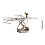 Minimalist Gray White Standard Dining Set Sintered Stone Rectangle Dining Set with Pedestal Base Clearhalo 'Dining Room Sets' 'Dining Tables & Seating' 'dining_room_set' 'furn' 'furn_dining_room_set' 'Furniture' 'furniture_dining_room_set' 'Kitchen & Dining Furniture' 'kitchen&dining_furn' 'kitchen' 1200x1200_babee1d1-9d36-49f2-a3fe-7bd4122fd402