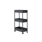 Contemporary Plastic Geometric Bookcase Open Back Bookshelf with Wheels