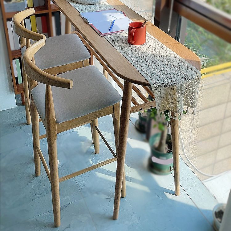Juego de pub con altura de mostrador natural, mesa de bar de madera maciza de 1/2/3 piezas y taburetes tapizados