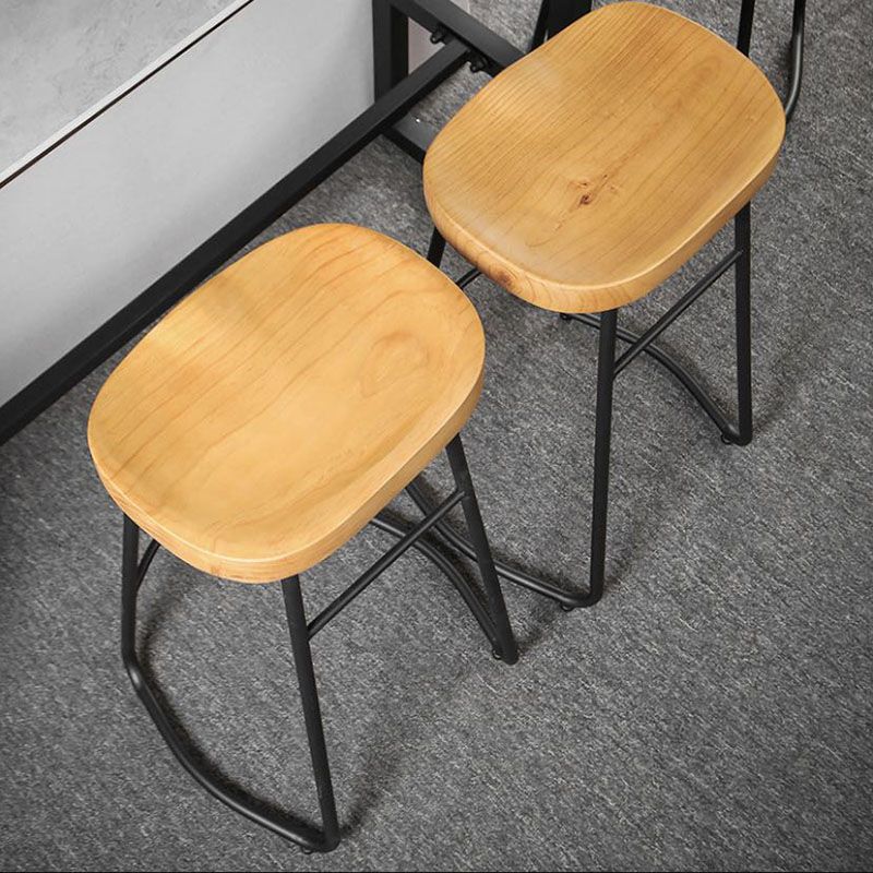 Industrial Style Bar-stool with Sled Round Saddle Seat Counter Stool for Kitchen Clearhalo 'Bar Furniture' 'Bar Stools' 'bar_stools' 'furn' 'furn_bar_stools' 'furniture_bar_stools' 'Kitchen & Dining Furniture' 'kitchen&dining_furn' 'kitchen' 'kitchen_furn' Furniture' 1200x1200_bac0b5ce-16ba-4b53-ab7c-dbe31f57b171