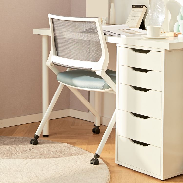 Sedia da ufficio ad armi fissa nessuna sedia da scrivania moderna ergonomica con ruote