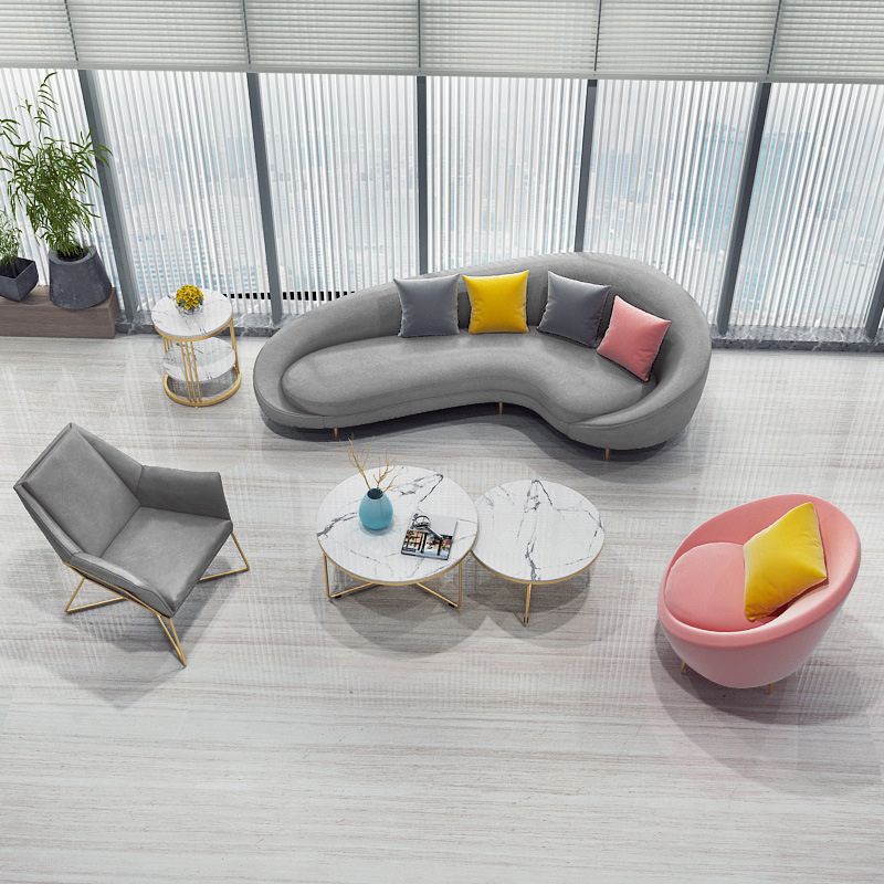 Contemporary Velvet Sloped Arms Sofa with Tight Back for Livingroom Clearhalo 'furn' 'furn_sofas' 'Furniture' 'Living Room Furniture' 'Sofa' 'sofas' 1200x1200_bac329cc-bd7d-4484-9afa-043a6f90416b