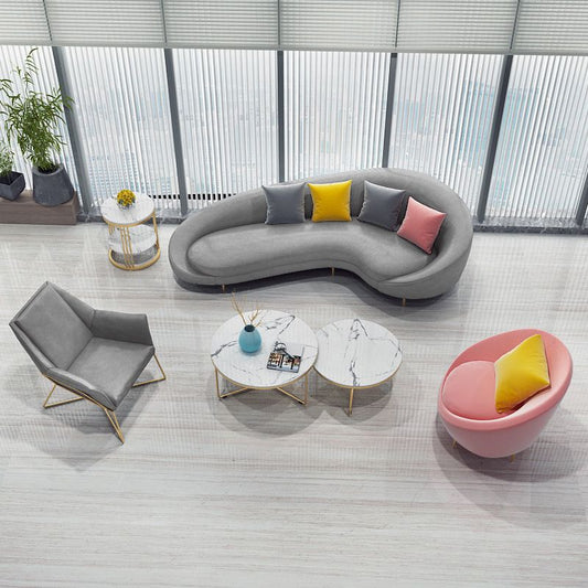 Contemporary Velvet Sloped Arms Sofa with Tight Back for Livingroom Clearhalo 'furn' 'furn_sofas' 'Furniture' 'Living Room Furniture' 'Sofa' 'sofas' 1200x1200_bac329cc-bd7d-4484-9afa-043a6f90416b