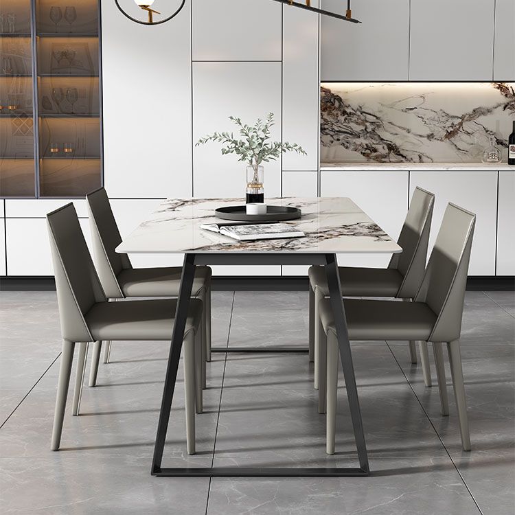 Modern 1/4/5/7 Pieces Dinette Set with Sintered Stone Top Rectangle Dining Table Set Clearhalo 'Dining Room Sets' 'Dining Tables & Seating' 'dining_room_set' 'furn' 'furn_dining_room_set' 'Furniture' 'furniture_dining_room_set' 'Kitchen & Dining Furniture' 1200x1200_bac3db79-390a-4fc2-92db-df6319164ba3