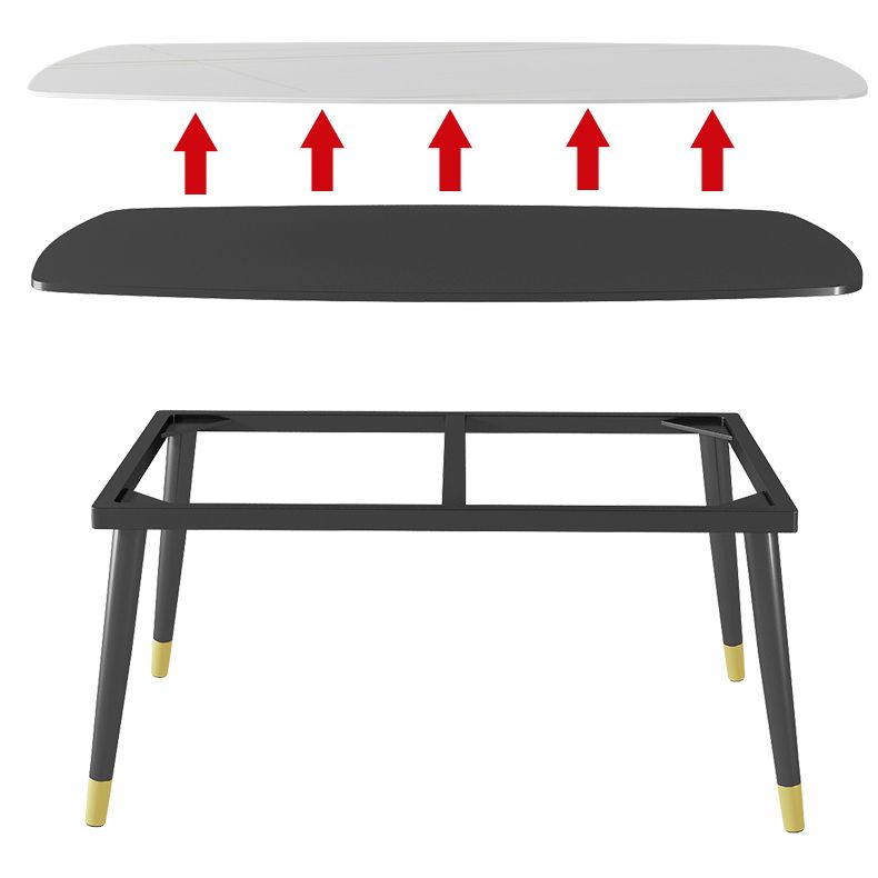 Modern Sintered Stone Standard Dining Table Rectangle Shape Dining Table for Kitchen Clearhalo ' dining_table' 'Dining Tables & Seating' 'Dining Tables' 'furn' 'furn_dining_table' 'Furniture' 'furniture_dining_table' 'Kitchen & Dining Furniture' 'kitchen&dining_furn' 'kitchen' 'kitchen_dining_table' 1200x1200_bac3e594-7818-498a-9519-230f38907eb7