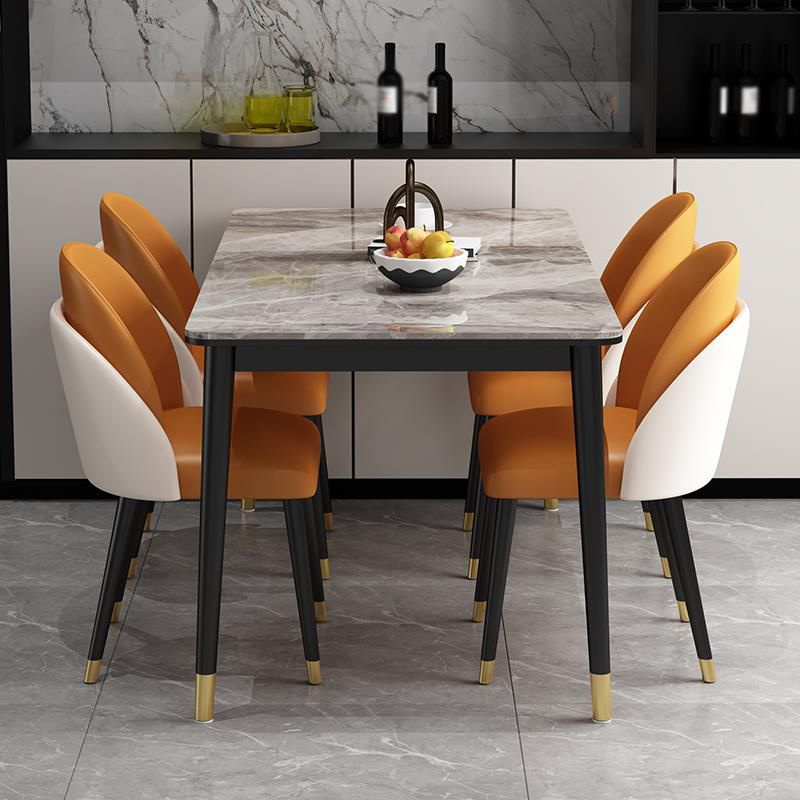 Nordic 1/2/5/7 Pieces Dining Set Rectangular Sintered Stone Dining Table Set for Home Use Clearhalo 'Dining Room Sets' 'Dining Tables & Seating' 'dining_room_set' 'furn' 'furn_dining_room_set' 'Furniture' 'furniture_dining_room_set' 'Kitchen & Dining Furniture' 'kitchen&dining_furn' 'kitchen' 1200x1200_bac50e09-1ad4-4da6-b2b3-3a1b784560d3